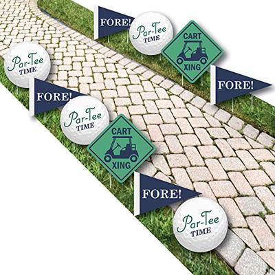 Par-Tee Time - Golf Lawn Decorations - Outdoor Birthday or Retirement Party Yard Decorations - 10 Pi