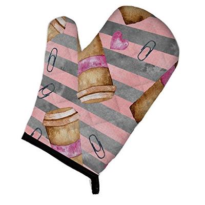 Caroline's Treasures BB7538OVMT Watercolor Coffee and Paper Clips Oven Mitt, Large, multicolor