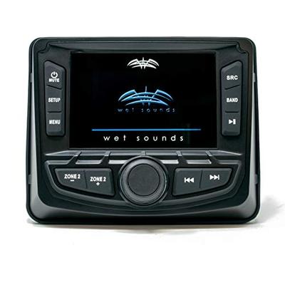 Wet Sounds WS-MC2: 3-Inch Gauge Style Marine Media System with 2.7-Inch Full-Color LCD Display, Blue