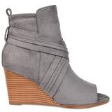 Brinley Co. Womens Wedge Bootie Grey, 8 Regular US screenshot. Shoes directory of Clothing & Accessories.
