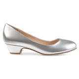 Brinley Co. Womens Soren Classic Faux Leather Comfort-Sole Heels Silver, 7 Regular US screenshot. Shoes directory of Clothing & Accessories.