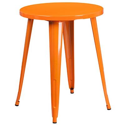 Flash Furniture 24'' Round Orange Metal Indoor-Outdoor Table