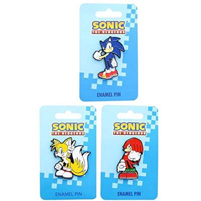 Sonic The Hedgehog Enamel Collector Pin Set of 3: Sonic, Tails, Knuckles