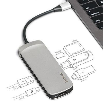 Kingston Nucleum USB C Hub, 7-in-1 Type-C Adapter Hub Connect USB 3.0, 4K HDMI, SD and MicroSD Card,