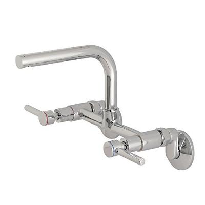 Kingston Brass KS812C Concord 8" Adjustable Center Wall Mount Kitchen Faucet 9" in Spout Reach Polis