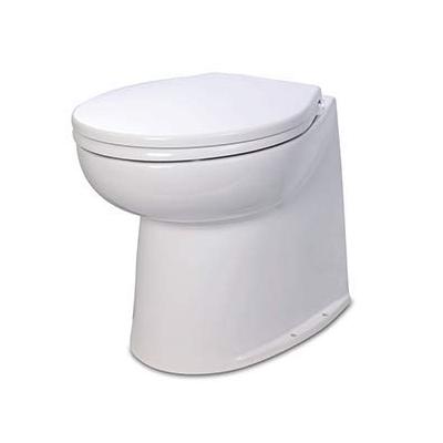 Jabsco 58280-1012 Deluxe Flush 12V DC Electric Toilet Straight Back with Pump Raw Water Rinse, 14