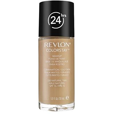 Revlon Colorstay for Combo/Oily Skin Makeup, Natural Tan [330] 1 oz (Pack of 4)