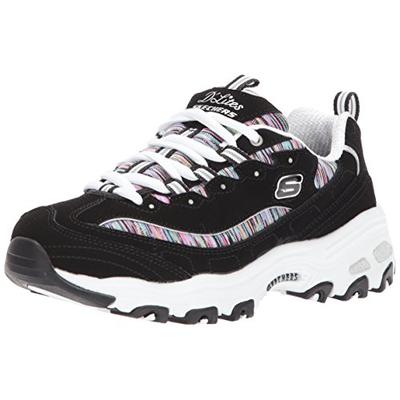 Skechers Sport Women's Dlites Interlude Sneaker,black/multi,8.5 M US
