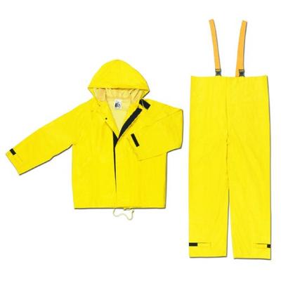 MCR Safety 8402XL Hydroblast Neoprene/Nylon 2-Piece Rainsuit with Attached Hood, Yellow, X-Large