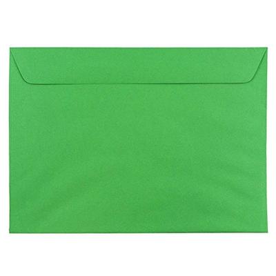 JAM PAPER 9 x 12 Booklet Colored Envelopes - Green Recycled - 100/Pack