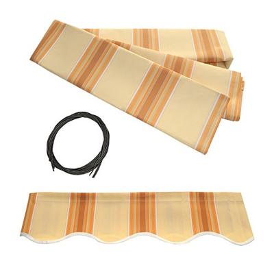 ALEKO FAB16X10MSTYEL315 Retractable Awning Fabric Replacement 16 x 10 Feet Multi-Stripe Yellow