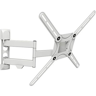 Barkan 29"-65" Full Motion-4 Movements, Curved/Flat TV Wall Mount, Dual-Arm, Patented, White, up to