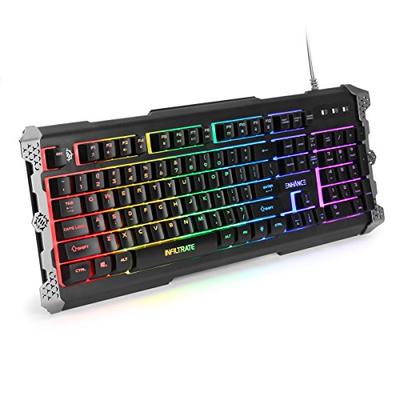 ENHANCE Infiltrate PC Gaming Keyboard - RGB Keyboard with Mechanical Feeling Membrane Keys - 7 Color