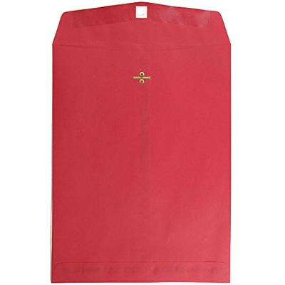JAM PAPER 10 x 13 Open End Catalog Colored Envelopes with Clasp Closure - Red Recycled - 25/Pack