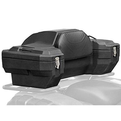 Black Widow ATV-CB-8020 Lockable Hard Sided Rear ATV Storage Box with a Comfortable Padded Backrest