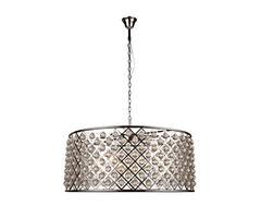 Elegant Lighting 1213G43PN/RC Madison Collection 10-Light Pendant Lamp with Royal Cut, 43.5" Depth x