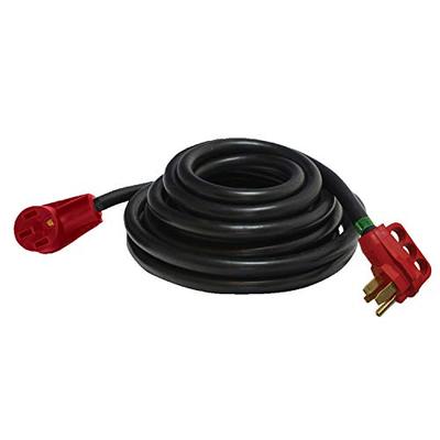 Valterra Mighty Cord RV 50-Amp Extension Cord, 50-Foot Power Extension Cord, Red