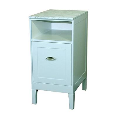 Bellaterra Home Cabinet in White with White Marble Top, 16"