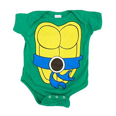 Teenage Mutant Ninja Turtles Green Leonardo Costume Infant Baby Onesie Romper (Blue Belt) (12 Months