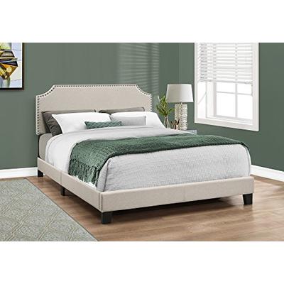 Monarch Specialties I 5926Q Bed Frames, Queen, Beige