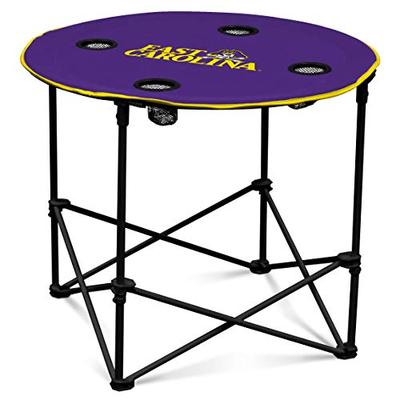 East Carolina Pirates Collapsible Round Table with 4 Cup Holders and Carry Bag