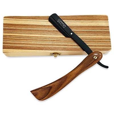 Common Wealth Pure Wood Handle Straight Edge Classic Folding Barber Shaving Razor Vintage Style With