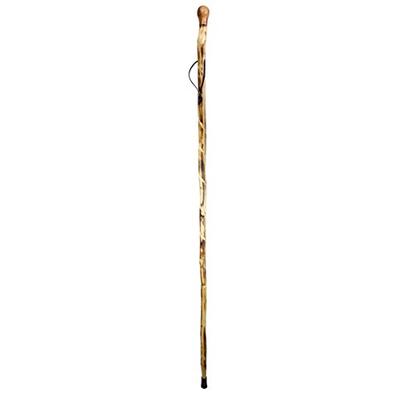 SE WS622-56BH Natural Wood Walking Stick with Hand-Carved Spiral Design and Knob Top, 55"