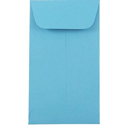 JAM PAPER #5.5 Coin Colored Business Envelopes - 3 1/8 x 5 1/2 - Blue Recycled - 100/Pack