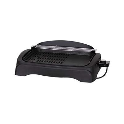 Tayama TG-863XL Non-Stick Electric Grill Ribbed and Solid Surface, Large Black