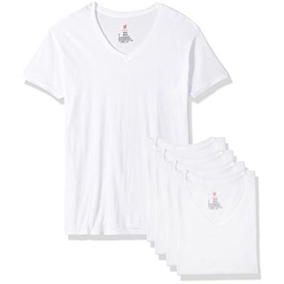 Hanes Ultimate Men's Comfort Fit V-Neck Undershirt 4-Pack, White Medium