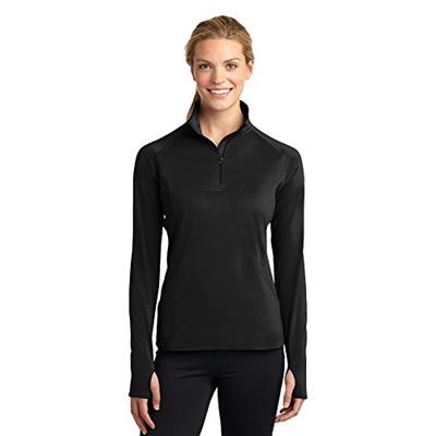 Sport-Tek Women's Sport Wick Stretch 1/2 Zip Pullover XL Black