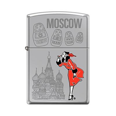 Zippo Windy Girl Moscow Russia HP Chrome Windproof Pocket Lighter NEW