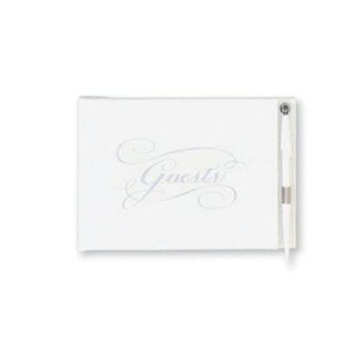 C.R. Gibson White and Silver Wedding Guest Book for 500 Guests, Pen Included 9.75'' W x 7'' H