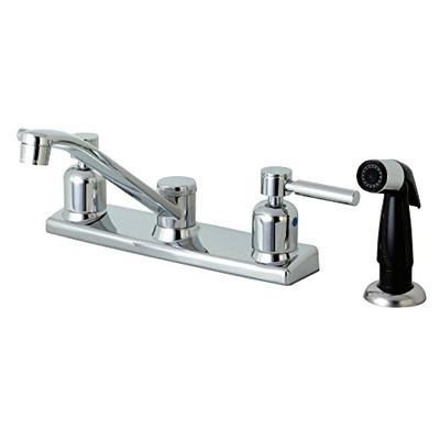 Kingston Brass FB122DL Concord 8-Inch Center set Kitchen Faucet with Black Plastic Sprayer Polished