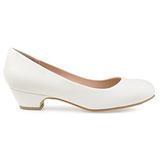 Brinley Co. Womens Soren Classic Faux Leather Comfort-Sole Heels White, 6.5 Regular US screenshot. Shoes directory of Clothing & Accessories.