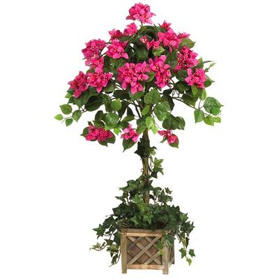 Nearly Natural 5227 Bougainvillea Topiary with Wood Box Beauty