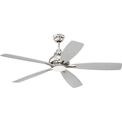 Ceiling Fan with Dimmable LED Light and Remote by Craftmade SWY52PLN5 Swyft Polished Nickel 52 inch