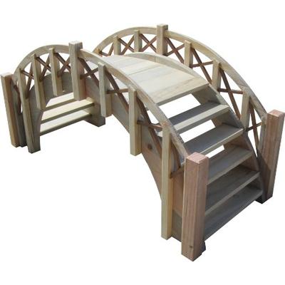SamsGazebos Fairy Tale Garden Bridge with Decorative Lattice Railings and Steps, 33" L, Unfinished
