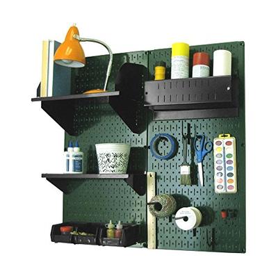 Wall Control Hobby Craft Pegboard Organizer Storage Kit, Green/Black