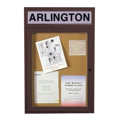 1 Door Enclosed Bulletin Board Size: 3' H x 2'6" W, Frame Finish: Bronze
