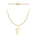 CARISSIMA Gold Women's 9 ct Yellow Gold Cubic Zirconia 9 x 13 mm Initial V Pendant on 9 ct Yellow Gold 0.4 mm Prince of Wales Chain Necklace of Length 46 cm/18 Inch