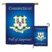 Breeze Decor Connecticut American States Impressions Decorative Vertical 2-Sided Polyester 2 Piece Flag Set in Blue | Wayfair