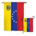 Breeze Decor 2 Piece Venezuela of the World Nationality Impressions Decorative Vertical 2-Sided Flag Set in Blue/Red/Yellow | Wayfair
