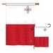 Breeze Decor Malta of the World Nationality Impressions Decorative Vertical 2-Sided Polyester Flag Set in Gray/Red | 40 H x 18.5 W in | Wayfair