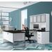 Upper Square™ Glidden Reversible U-Shape Corner Desk w/ Hutch Wood/Glass/Metal in White | 70.1 H x 71.1 W x 92.4 D in | Wayfair