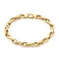 CARISSIMA Gold Women's 9 ct Yellow Gold 6.3 mm Textured Link Bracelet of Length 23 cm/9 Inch