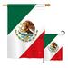 Breeze Decor Mexico of the World Nationality Impressions Decorative Vertical 2-Sided Polyester 2 Piece Flag Set in Green | 28 H x 18.5 W in | Wayfair