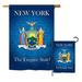 Breeze Decor 2 Piece New York Americana States Impressions Decorative Vertical 2-Sided Polyester Flag Set in Blue | 28 H x 18.5 W in | Wayfair