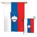 Breeze Decor 2 Piece Slovenia of the World Nationality Impressions Decorative Vertical 2-Sided Flag Set in Blue/Red | 28 H x 18.5 W in | Wayfair