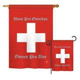 Breeze Decor Swiss of the World Nationality Impressions Decorative Vertical 2-Sided Polyester 2 Piece Flag Set in Red | 28 H x 18.5 W in | Wayfair